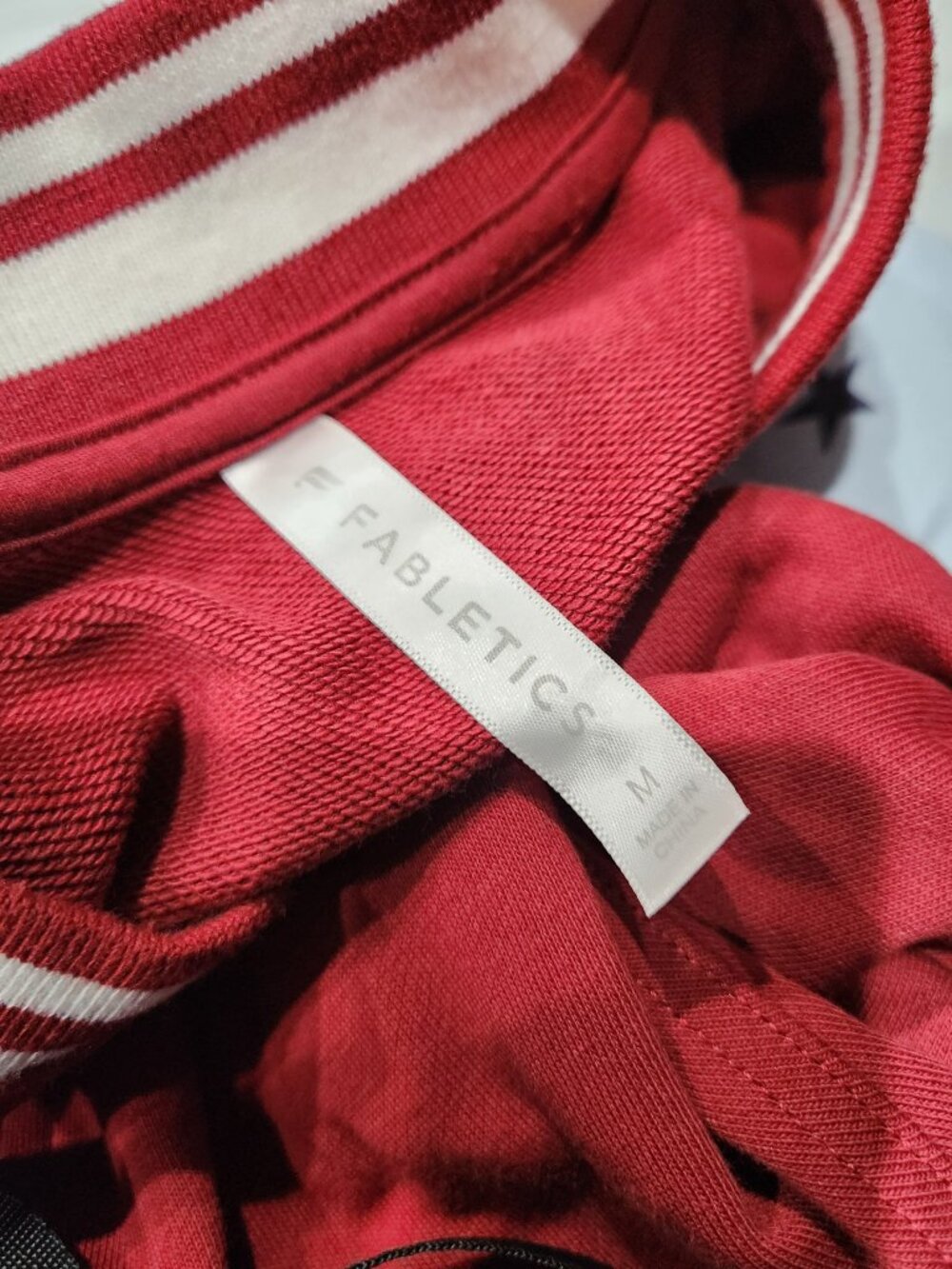 Fabletics Burgundy Zip-Up Varsity Jacket View 5